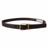 Fibbia metallo color oro pelle vitello marrone scuro - 80 CM / 32 I