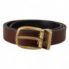 Cintura fibbia metallo logo classico pelle vitello marrone - 80 CM