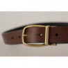 Cintura fibbia metallo logo classico pelle vitello marrone - 80 CM