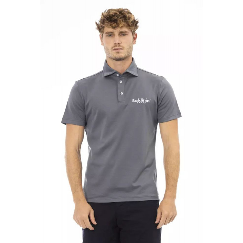 Polo Elegante in Cotone Grigio con Logo Ricamato - XXL