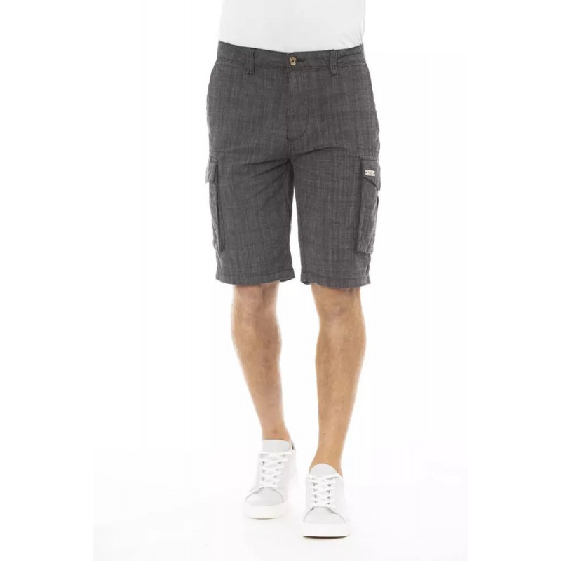 Eleganti pantaloncini cargo in cotone nero - W30