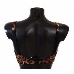Intimo reggiseno da donna leopardato marrone - IT2 - S