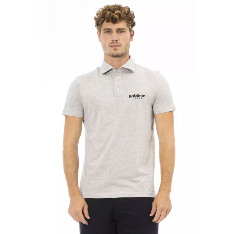 Polo Elegante in Cotone Grigio con Logo Ricamato - XXL