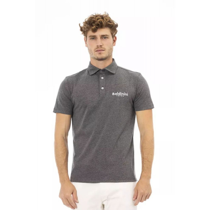 Polo Elegante in Cotone Grigio con Logo Ricamato - XXL