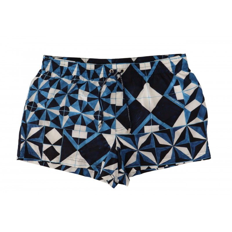 Costume da bagno in poliestere stampa maioliche blu - IT4 - S
