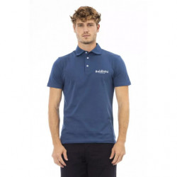 Polo chic in cotone blu con...