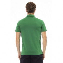 Polo elegante verde ricamata da uomo - M
