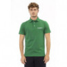 Polo elegante verde ricamata da uomo - XL
