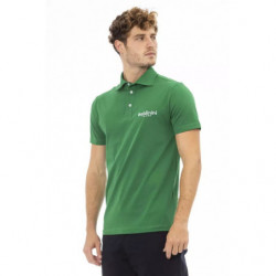 Polo elegante verde ricamata da uomo - L