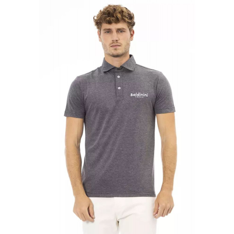 Polo Elegante in Cotone Grigio con Logo Ricamato - XXL