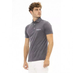 Polo Elegante in Cotone Grigio con Logo Ricamato - XXL