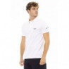 Polo elegante in cotone nero ricamato - 4XL