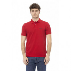 Polo in cotone ricamato - Rosso intenso - L