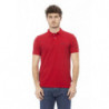 Polo in cotone ricamato - Rosso intenso - L