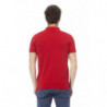 Polo in cotone ricamato - Rosso intenso - L