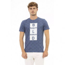 T-shirt chic in cotone blu...