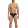 Trio di bauli da uomo chic in misto cotone blu con fascia con logo - L