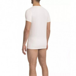 T-shirt elegante con logo con scollo a V - XL