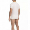 T-shirt bianca chic con scollo a V e logo stampato - XXL