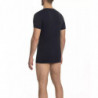 Elegante maglietta blu con scollo a V e dettaglio logo - XL