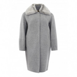 Cappotto in lana grigia con...