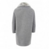 Cappotto in lana grigia con collo in pelliccia - IT42