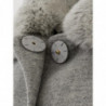 Cappotto in lana grigia con collo in pelliccia - IT42