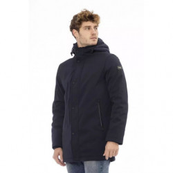 Elegante giacca in poliestere blu con dettaglio monogramma - 3XL