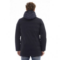 Elegante giacca in poliestere blu con dettaglio monogramma - 3XL