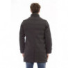 Elegante giacca lunga marrone con dettaglio monogramma - XL