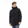 Elegante giacca lunga con monogramma nero - XXL