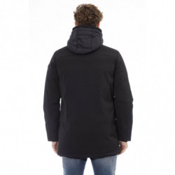 Elegante giacca lunga con monogramma nero - 3XL