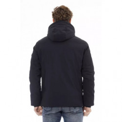 Elegante giacca con zip monogramma in blu - XL