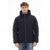 Elegante giacca con zip monogramma in blu - 3XL