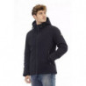 Elegante giacca con zip monogramma in blu - 3XL