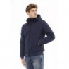 Elegante giacca blu con cerniera e dettagli logo - 3XL