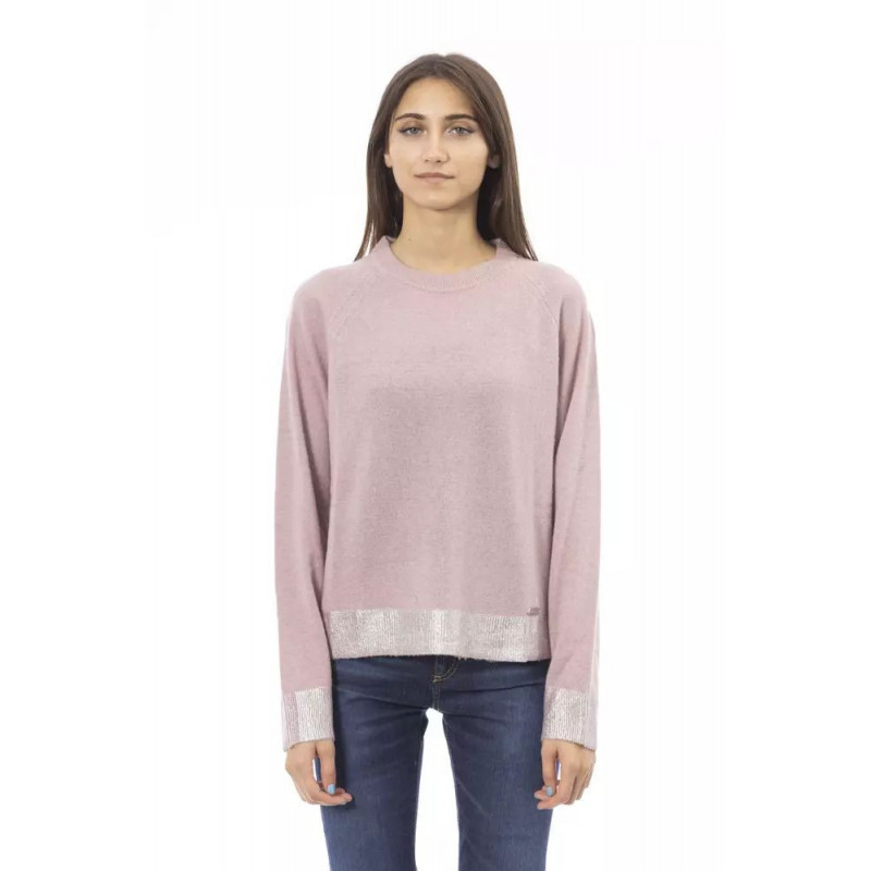 Elegante maglione girocollo in misto Luxe - S
