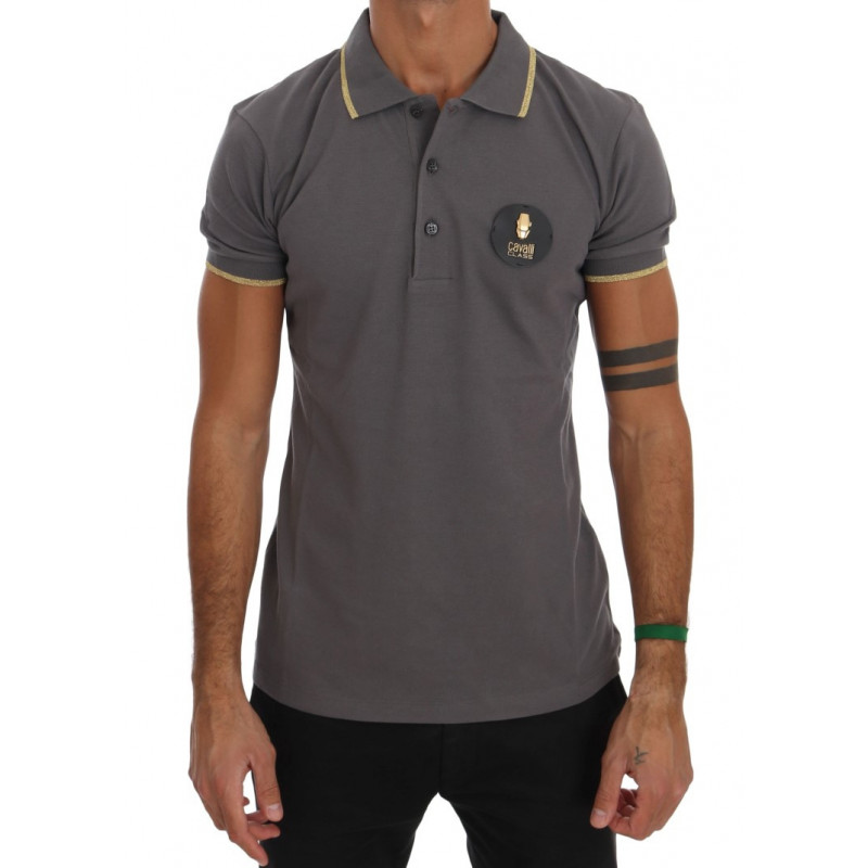 T-shirt a maniche corte con colletto grigio - IT48 - M