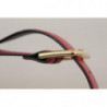 Cintura fibbia metallo logo color oro pelle vitello rossa - 70 CM /