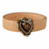 Cintura fibbia vita DG modello coccodrillo beige DEVOTION Heart - 7