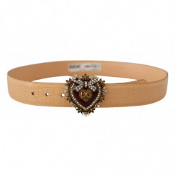 Cintura fibbia vita DG modello coccodrillo beige DEVOTION Heart - 7