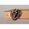 Cintura fibbia vita DG modello coccodrillo beige DEVOTION Heart - 7
