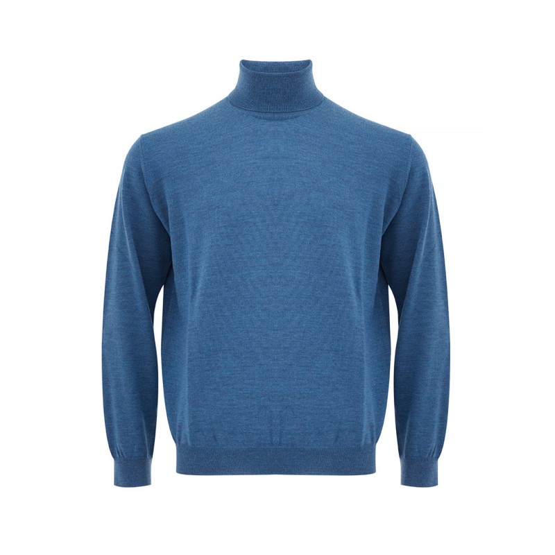 Maglione in lana dolcevita azzurro - IT52 - XL