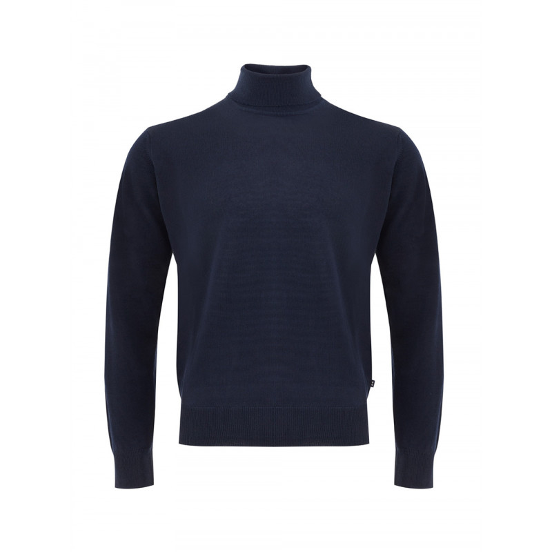 Maglione in lana dolcevita blu - 48 - M