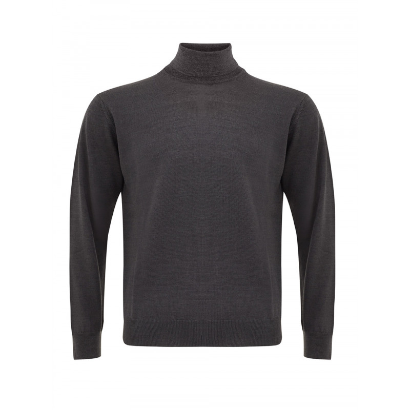 Maglione in lana dolcevita grigio antracite - IT52 - XL