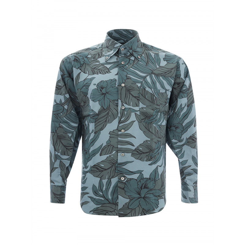Camicia dalla vestibilità comoda con stampa a fiori scuri - 39