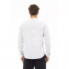 Elegante camicia bianca da uomo con colletto alla coreana - L