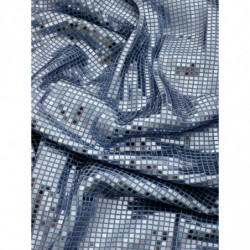 Abito azzurro con dettagli in mosaico di specchi - IT40