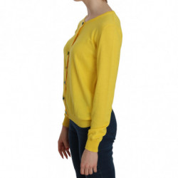 Maglione a maniche lunghe con bottoni in cotone giallo - IT44 - L