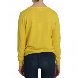 Maglione a maniche lunghe con bottoni in cotone giallo - IT44 - L